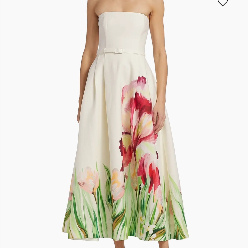 NICHOLAS Ivory Floral Midi Dress - Picture 2 of 4